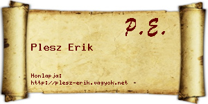 Plesz Erik névjegykártya