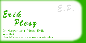 erik plesz business card